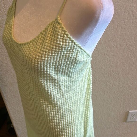 Peixoto Womens Women's L High Slit Cover Up Maxi Dress Citron Green Texture Knit - Picture 6 of 13